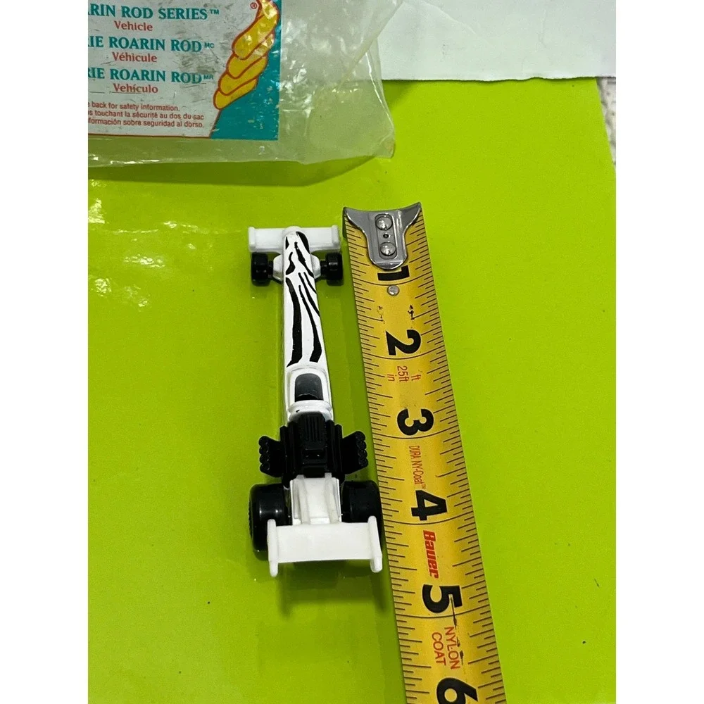 Vintage 1993 Hot Wheels McDonalds Roarin Rod Series 7 Zebra Dragster White Black